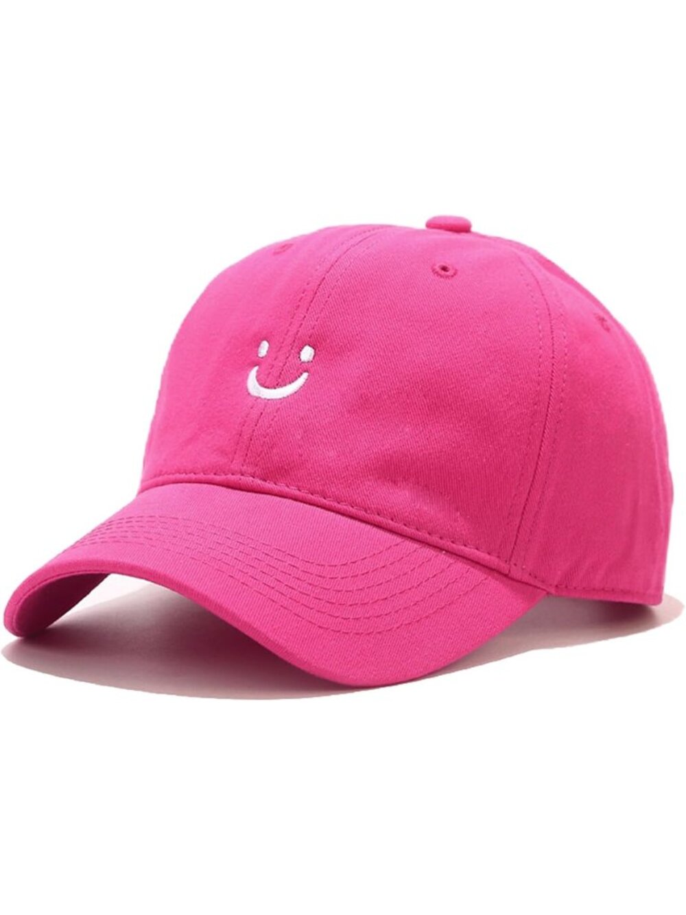 🎃Unisex Hot Pink Low Profile Adjustable Cotton Dad Hat Smile Face Baseball Caps